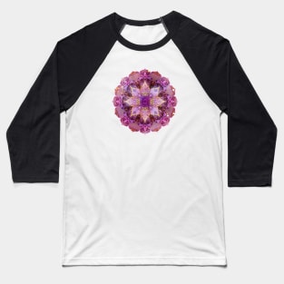 Pink Mandala Sacred Geometry Baseball T-Shirt